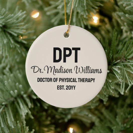 Gepersonaliseerde DPT Doctor of Physical Therapy G Keramisch Ornament (Boom)