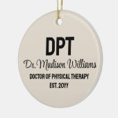 Gepersonaliseerde DPT Doctor of Physical Therapy G Keramisch Ornament (Links)