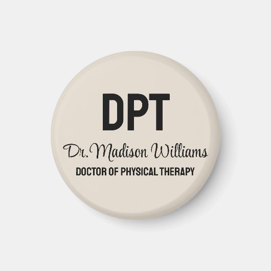 Gepersonaliseerde DPT Doctor of Physical Therapy G Magneet (Voorkant)