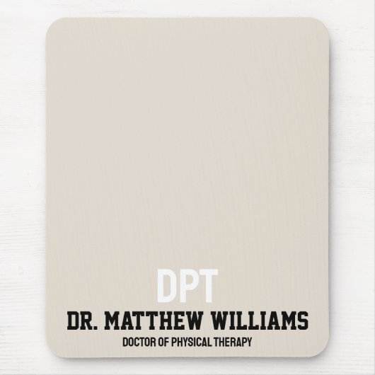 Gepersonaliseerde DPT Doctor of Physical Therapy G Muismat (Voorkant)