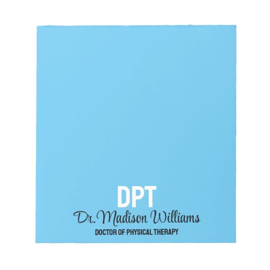 Gepersonaliseerde DPT Doctor of Physical Therapy G Notitieblok (Voorkant)