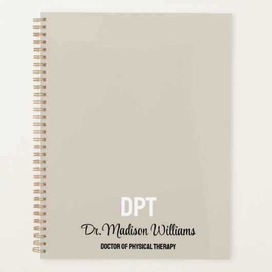 Gepersonaliseerde DPT Doctor of Physical Therapy G Planner (Voorkant)