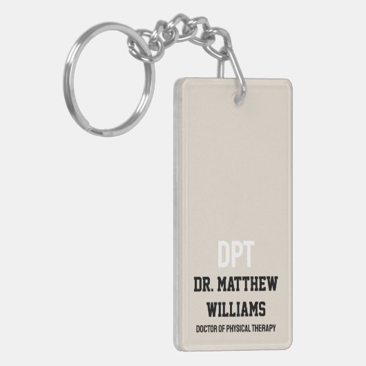 Gepersonaliseerde DPT Doctor of Physical Therapy G Sleutelhanger (Voorkant Links)