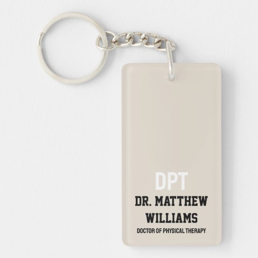 Gepersonaliseerde DPT Doctor of Physical Therapy G Sleutelhanger (Voorkant)