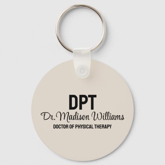 Gepersonaliseerde DPT Doctor of Physical Therapy G Sleutelhanger (Achterkant)