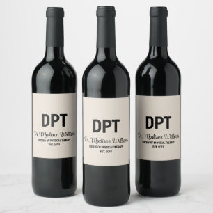 Gepersonaliseerde DPT Doctor of Physical Therapy G Wijn Etiket