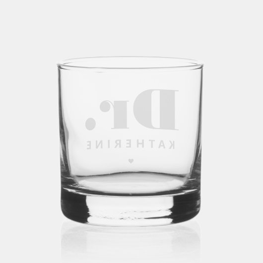 Gepersonaliseerde Dr Bold Typografie Doctor Afstud Whisky Glas (Achterkant)