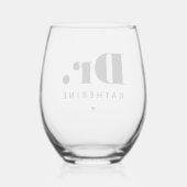 Gepersonaliseerde Dr Bold Typografie Doctor Afstud Wijnglas Zonder Voet (Achterkant)