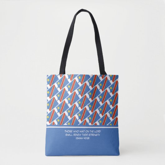 Gepersonaliseerde DR CONGO FLAG Custom Scripture Tote Bag (Voorkant)