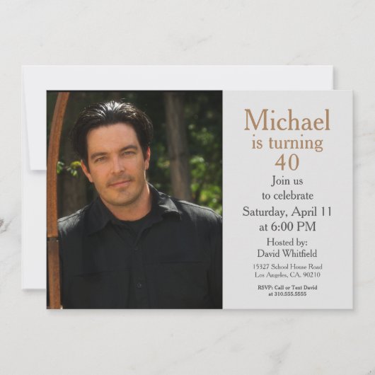 Gepersonaliseerde draaien 40 aangepaste foto verja kaart (Voorkant)