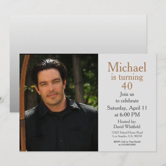 Gepersonaliseerde draaien 40 aangepaste foto verja kaart (Voorkant / Achterkant)