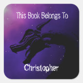Gepersonaliseerde draak Dit boek behoort tot Vierkante Sticker (Voorkant)