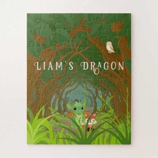 Gepersonaliseerde draak en vriend legpuzzel (Verticaal)