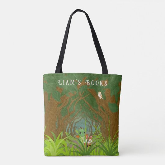 Gepersonaliseerde draak en vriend tote bag (Achterkant)