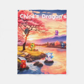 Gepersonaliseerde draak fleece deken (Voorkant)