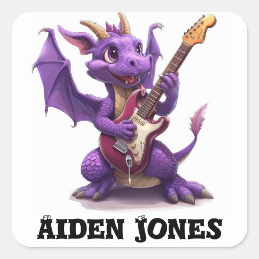 Gepersonaliseerde draak stickers kleurrijk (Voorkant)