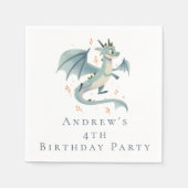 Gepersonaliseerde Dragon Boys Verjaardag Servet (Voorkant)