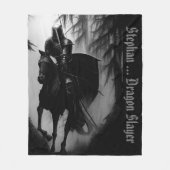 Gepersonaliseerde dragon Slayer Knight Fleece Deken (Voorkant)