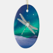 Gepersonaliseerde Dragonfly Sterrenlichten Kerstmi Keramisch Ornament (Rechts)