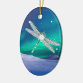 Gepersonaliseerde Dragonfly Sterrenlichten Kerstmi Keramisch Ornament (Links)
