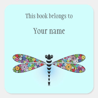 Gepersonaliseerde Dragonfly Sticker Bookplaat