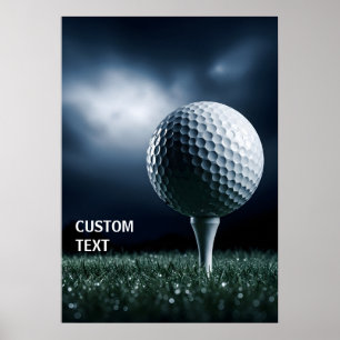 Gepersonaliseerde dramatische golfbal poster