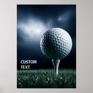 Gepersonaliseerde dramatische golfbal poster