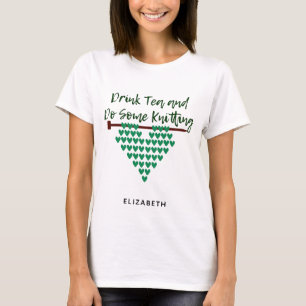Gepersonaliseerde drank thee en wat breien t-shirt
