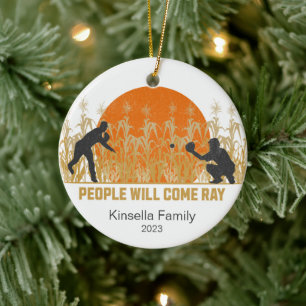Gepersonaliseerde Dream Fields Honkbal Kerstmis Keramisch Ornament