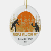 Gepersonaliseerde Dream Fields Honkbal Kerstmis Keramisch Ornament (Rechts)