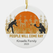 Gepersonaliseerde Dream Fields Honkbal Kerstmis Keramisch Ornament (Voorkant)