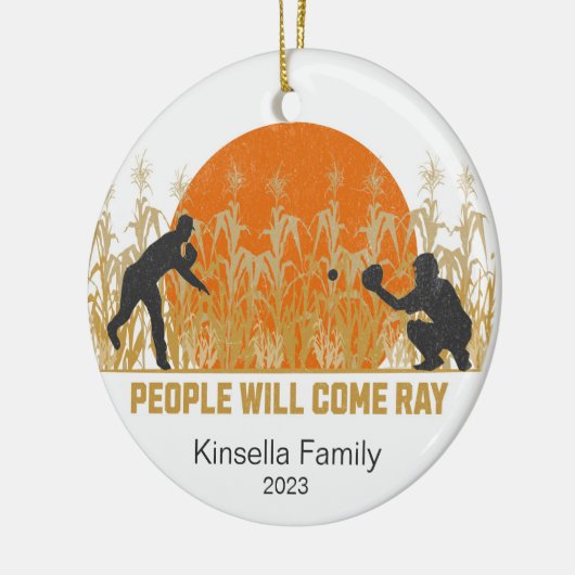 Gepersonaliseerde Dream Fields Honkbal Kerstmis Keramisch Ornament (Links)