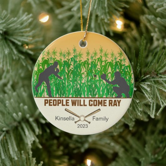 Gepersonaliseerde Dream Fields Honkbal Kerstmis Keramisch Ornament (Boom)