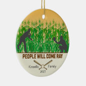 Gepersonaliseerde Dream Fields Honkbal Kerstmis Keramisch Ornament (Rechts)