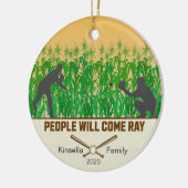 Gepersonaliseerde Dream Fields Honkbal Kerstmis Keramisch Ornament (Links)