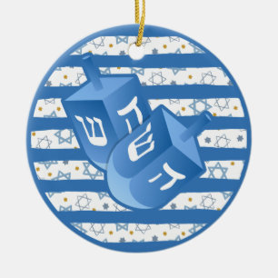Gepersonaliseerde Dreidel Hanukkah-feest Keramisch Ornament