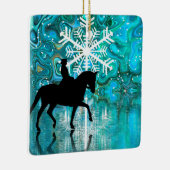 Gepersonaliseerde Dressage Horse Snowflake Kerstmi Keramisch Ornament (Rechts)