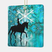 Gepersonaliseerde Dressage Horse Snowflake Kerstmi Keramisch Ornament (Links)