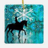 Gepersonaliseerde Dressage Horse Snowflake Kerstmi Keramisch Ornament (Voorkant)