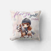 Gepersonaliseerde dressuur ruiter paard meisje kussen (Voorkant)