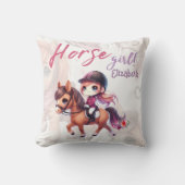 Gepersonaliseerde dressuur ruiter paard meisje kussen (Voorkant)