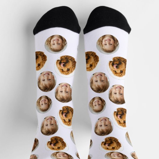 Gepersonaliseerde drie-foto gezicht Sokken | Aange (Top)