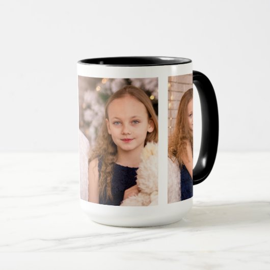 Gepersonaliseerde drie fotocollage mok (Voorkant rechts)