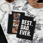 Gepersonaliseerde drie foto's en tekst sleutelhanger<br><div class="desc">Ontwerp je eigen gemakkelijk te maken Gepersonaliseerde sleutelhanger,  ideaal voor Vaderdag met de beste vader ooit op de rug,  of verander het aan uw wensen - voeg uw eigen foto en tekst toe aan dit unieke cadeau-idee</div>