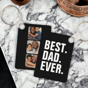 Gepersonaliseerde drie foto's en tekst sleutelhanger