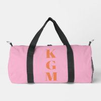 Gepersonaliseerde drie initialen roze oranje monog