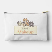 Gepersonaliseerde drie katten make-up tas (Achterkant)