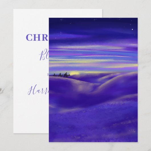 Gepersonaliseerde Drie Koningen Waterverf Kerst Feestdagenkaart (Voorkant / Achterkant)