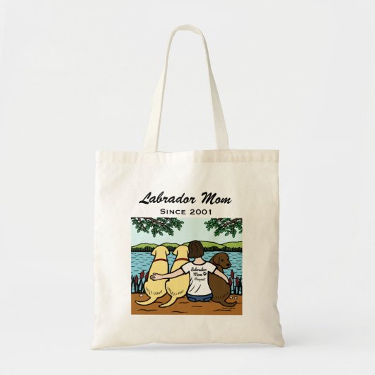 Gepersonaliseerde Drie Labradors en Mamma Tote Bag (Voorkant)