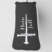 Gepersonaliseerde Drie Nagels Wit Kruis Christelij Golfheadcover (Draai 90)